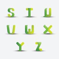 uppsättning av 3d alfabet logotyp vektor