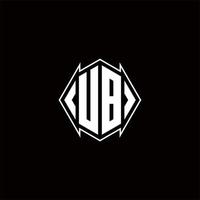 ub Logo Monogramm mit Schild gestalten Designs Vorlage vektor