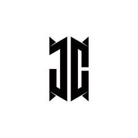 jc Logo Monogramm mit Schild gestalten Designs Vorlage vektor
