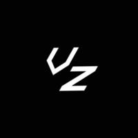 vz Logo Monogramm mit oben zu Nieder Stil modern Design Vorlage vektor