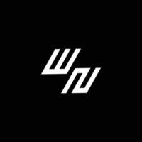 wn logotyp monogram med upp till ner stil modern design mall vektor