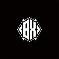 bx Logo Monogramm mit Schild gestalten Designs Vorlage vektor