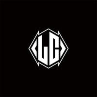 lc Logo Monogramm mit Schild gestalten Designs Vorlage vektor