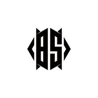 bs Logo Monogramm mit Schild gestalten Designs Vorlage vektor