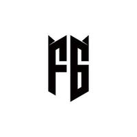 fg Logo Monogramm mit Schild gestalten Designs Vorlage vektor