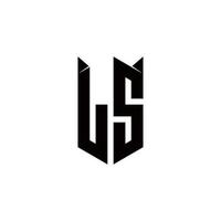 ls Logo Monogramm mit Schild gestalten Designs Vorlage vektor