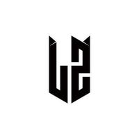 lz Logo Monogramm mit Schild gestalten Designs Vorlage vektor
