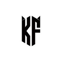 K F logotyp monogram med skydda form mönster mall vektor