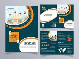 företag broschyr mall eller omslag sida med två sidor presentation. vektor