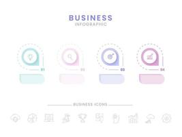 Geschäft Infografik Vorlage Design mit vier Optionen auf Weiß Hintergrund. vektor