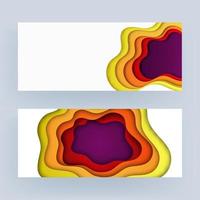 bunt Papier Schicht Schnitt Hintergrund im zwei Möglichkeit. vektor