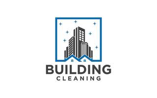 Haus Gebäude Reinigung Bedienung Geschäft. Logo Design Vorlagen vektor