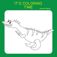 lehrreich druckbar Arbeitsblatt. Färbung Dinosaurier Arbeitsblatt zum Kinder. Färbung Aktivität zum Kinder. Vektor Illustrationen.