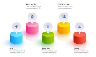 företag infographic baner eller webb mall layout med fem steg ikon. vektor