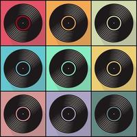 Pop Kunst Stil Poster retro Musik- Jahrgang Vinyl Aufzeichnung vektor