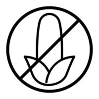 Mais kostenlos Symbol. Symbol verbunden zu Essen Allergen. Gliederung Symbol Stil. einfach Vektor Design editierbar