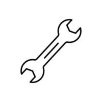 Schlüssel Symbol Illustration. Symbol verbunden zu Werkzeug. Gliederung Symbol Stil. einfach Vektor Design editierbar