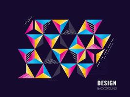 färgrik abstrakt geometrisk form triangel i annorlunda mönster design. vektor