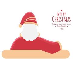 Santa claus gibt Botschaft diese Jahr bleibe beim Zuhause auf das Gelegenheit von fröhlich Weihnachten während Coronavirus. vektor