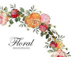 Blumen- Hintergrund mit Baum Ast dekoriert Rose Blumen und Blätter. vektor