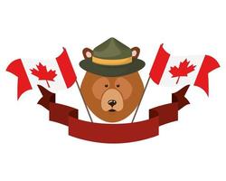 björndjur för Kanada dag firande vektor