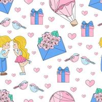 Kuss Party Valentinstag Tag nahtlos Muster Vektor Illustration