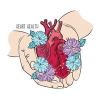 hjärta vård hälsa medicin livsstil kärlek vektor illustration
