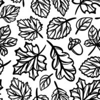 Blätter Herbst Muster einfarbig nahtlos Vektor Illustration