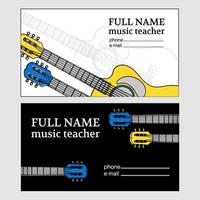 Musik- Geschäft Karte Gitarre Lehrer Vektor Illustration einstellen
