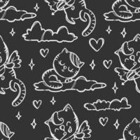 glücklich Valentinsgrüße Tag Katze nahtlos Muster Vektor Illustration