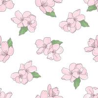 Blumen- Stoff Sakura nahtlos Muster Vektor Illustration