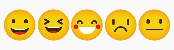 platt emoticon reaktion design samling vektor