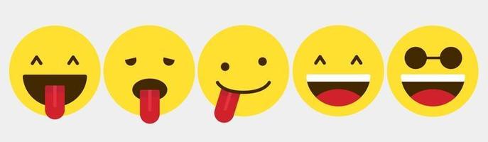 Reaktionsdesign Emoticon Sammlung Set vektor