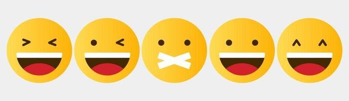 emoticon reaktion design uppsättning samling vektor