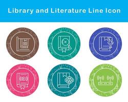 Bibliothek und Literatur Vektor Symbol einstellen