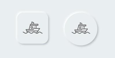 båt linje ikon i neomorf design stil. fartyg tecken vektor illustration.