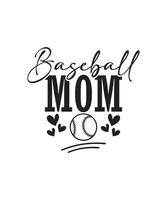 typografi baseboll tshirt design vektor png - baseboll mamma