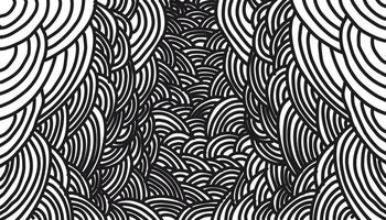 sömlös mönster bakgrund illustration av klotter och lockar vektor
