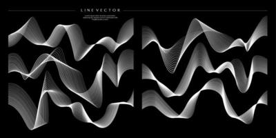 modern dynamisk amplitud Vinka linje design mall. abstrakt virvla runt blandning rader design. vektor