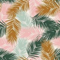 Palme Blätter nahtlos Muster Design. tropisch Blätter Ast Sommer- Muster Design. tropisch Blumen- Muster Hintergrund. modisch Brasilianer Illustration. vektor