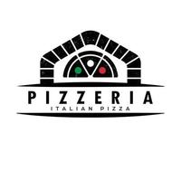 Ofen und Pizza Logo Vorlage Vektor. Luxus Pizzeria Logotyp. Italienisch Pizza eben Logo Design. vektor