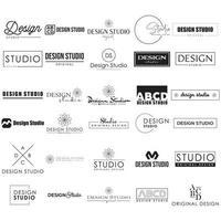 minimal Vektor Logo zum Banner, Poster, Flyer. ein einstellen von Vorlagen zum Erstellen Logos. groß Sammlung von 30 Artikel. Original Design Studio Logos Satz.