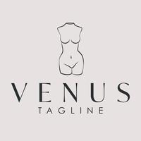 gammal kvinna kropp logotyp mall. venus logotyp design. skönhet industri och wellness logotyp. vektor