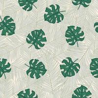 Palme und Monstera Blätter nahtlos Muster Design. tropisch Blätter Ast und Monstera Sommer- Muster Design. tropisch Blumen- Muster Hintergrund. modisch Brasilianer Illustration. vektor