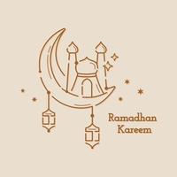 Ramadhan kareem süß Linie Illustration vektor