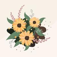 skön Sol blomma illustration, enkel söt design med estetisk stil färgad vektor