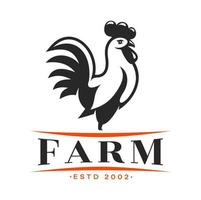Landwirtschaft und Geflügel Bauernhof Hahn Symbol vektor