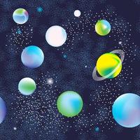 sömlös Plats mönster. planeter och stjärnor. vektor illustration av kosmos