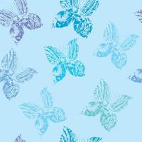 sömlös mönster med hand dragen färgrik fjärilar på blå bakgrund. monotyp effekt vektor