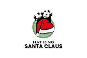 jul hatt logotyp design, santa claus hatt logotyp vektor illustration med kung begrepp